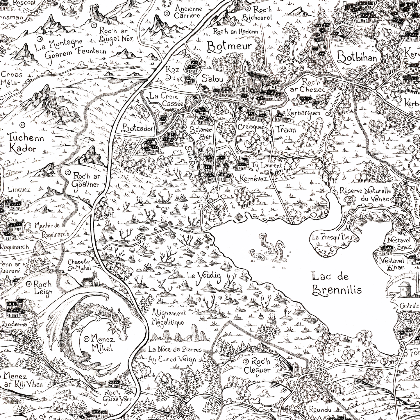 Carte Monts d'Arrée Terre d'Argoat