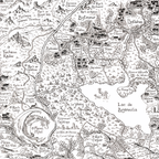 Détail illustration carte Monts d'Arrée - patrimoine breton dessiné à la main