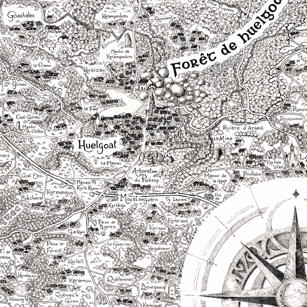 Détail carte Monts d'Arrée - sites emblématiques de la Terre d'Argoat